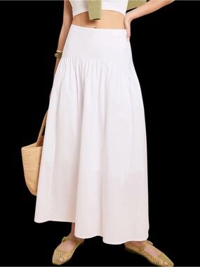 Few Moda Caara Vashti Cotton Skirt White Maxi NWT